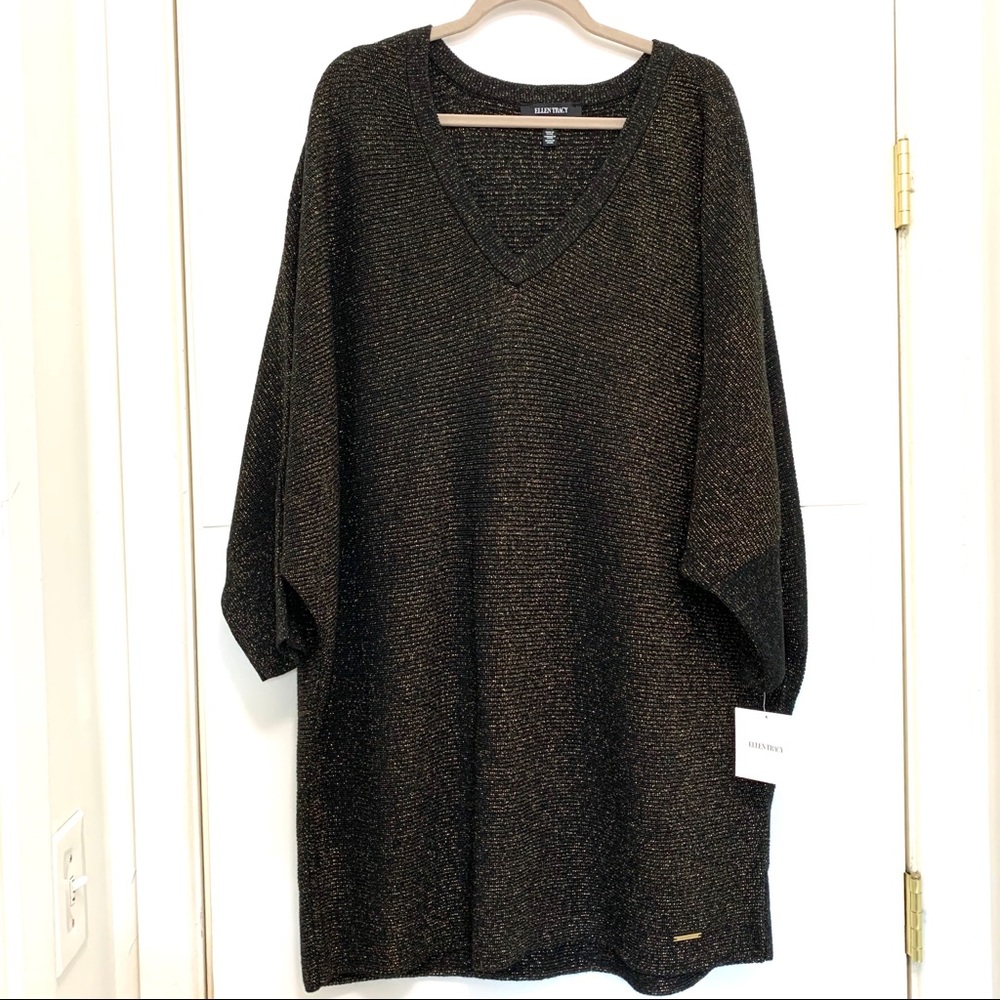 Ellen Tracy Shimmer Sweater Dress